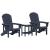 Set Lounge Grădină  3 Piese Bleumarin HDPE GartenMobel Dekor