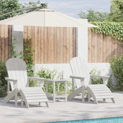 Set lounge pentru grădină 3 piese alb HDPE GartenMobel Dekor