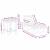 Set Lounge 3 Piese  Bleumarin HDPE GartenMobel Dekor