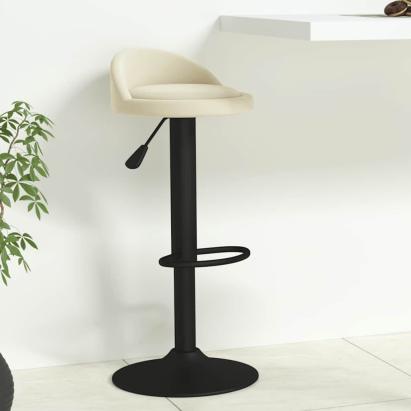 Scaun de bar, crem, catifea GartenMobel Dekor