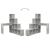 Birou de colț cu raft cu depozitare Gri beton 101.5 x 149.5 x 149.5 cm GartenMobel Dekor