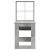 Birou cu raft cu depozitare Gri din beton 122 x 67 x 145 cm GartenMobel Dekor