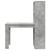 Birou cu raft cu depozitare Gri din beton 122 x 67 x 145 cm GartenMobel Dekor