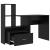 Birou Stejar negru 131.5 x 50 x 106.5 cm Lemn compozit GartenMobel Dekor