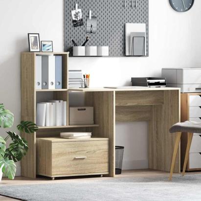 Birou Stejar sonoma 131.5 x 50 x 106.5 cm Lemn compozit GartenMobel Dekor