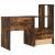 Birou Stejar afumat 131.5 x 50 x 106.5 cm Lemn compozit GartenMobel Dekor