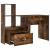 Birou Stejar afumat 131.5 x 50 x 106.5 cm Lemn compozit GartenMobel Dekor