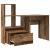 Birou cu sertar cu raft Lemn vechi 131.5 x 50 x 106.5 cm Lemn compozit GartenMobel Dekor