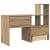 Birou stejar artizanal 131.5 x 50 x 106.5 cm Lemn compozit GartenMobel Dekor