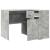 birou de colț gri beton 102x88x75 cm lemn ingineresc GartenMobel Dekor