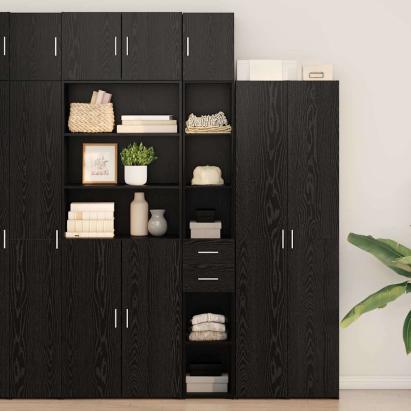 Cabinet de Depozitare Slim  Stejar Negru 30x42.5x225 cm Lemn Stratificat GartenMobel Dekor