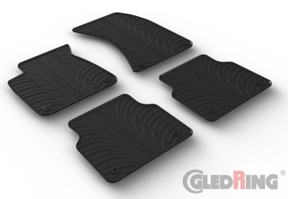 Set covorase auto din cauciuc Audi A8 (D4), 2009-2017 Sedan/Limuzina, pentru modele cu cutie automata, 4 bucati, Gledring AutoDrive ProParts