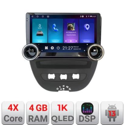 Navigatie Citroen C1 Peugeot 107 Toyota Aygo 2005-2014 Edotec  4+64 10.5 inch Incell 1K android Wifi 5Ghz gps internet  KIT-C1 v2 CarStore Technology