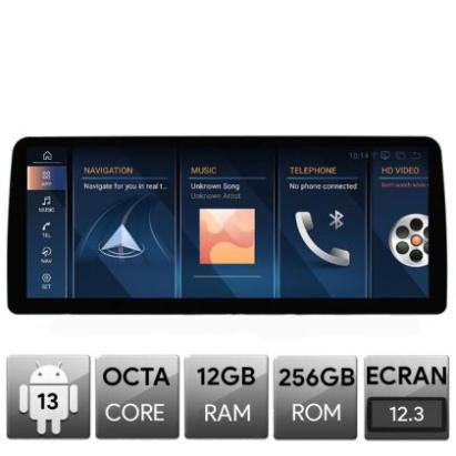 Navigatie BMW Seria 6 E63 2006-2012 cu ecran CIC, Android, Octa Core, 12+256, 12.3", Qled 2K 2400x900, Qualcomm 680 CarStore Technology