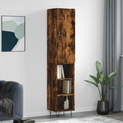 Dulap înalt, stejar fumuriu, 34,5x34x180 cm, lemn prelucrat GartenMobel Dekor