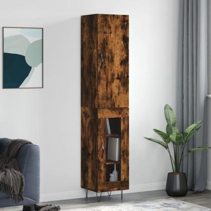 Dulap înalt, stejar fumuriu, 34,5x34x180 cm, lemn prelucrat GartenMobel Dekor