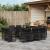 Set mobilier de exterior cu perne, 11 piese, negru, poliratan GartenMobel Dekor
