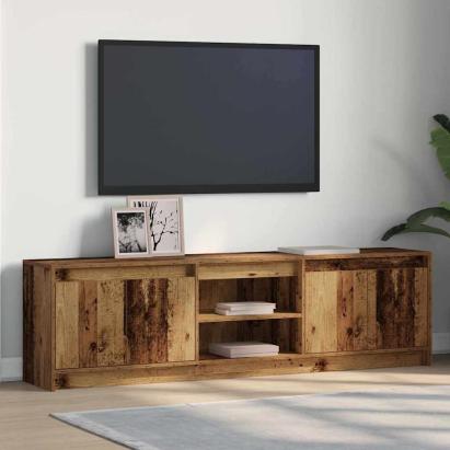 Cabinet TV cu lumini cu bandă LED cu depozitare cu ușă Maro 180 x 34 x 50 cm GartenMobel Dekor