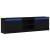 Cabinet TV cu lumini cu bandă LED cu depozitare cu ușă Negru 182 x 34 x 50 cm GartenMobel Dekor