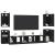 Set comodă TV cu raft Altele cu depozitare cu ușă 7 pcs Stejar negru Lemn compozit GartenMobel Dekor
