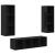 Set dulap TV cu raft Pe perete 3 pcs Stejar negru 37 x 37 x 142.5 cm GartenMobel Dekor