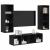 Set dulap TV cu raft Pe perete 3 pcs Stejar negru 37 x 37 x 142.5 cm GartenMobel Dekor