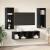 Set dulap TV cu raft Pe perete 3 pcs Stejar negru 37 x 37 x 142.5 cm GartenMobel Dekor