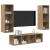 Set dulap TV cu raft 3 pcs stejar artizanal 37 x 37 x 142.5 cm GartenMobel Dekor