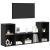 Set dulap TV 3 pcs Negru 107 x 35 x 37 cm Lemn compozit GartenMobel Dekor