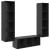 Set dulap TV cu raft Pe perete 3 pcs Stejar negru 37 x 37 x 142.5 cm GartenMobel Dekor