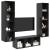 Set dulap TV cu raft Pe perete 3 pcs Stejar negru 37 x 37 x 142.5 cm GartenMobel Dekor