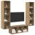 Set dulap TV cu raft 3 pcs stejar artizanal 37 x 37 x 142.5 cm GartenMobel Dekor