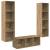 Set dulap TV cu raft 3 pcs stejar artizanal 37 x 37 x 142.5 cm GartenMobel Dekor