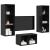 Set dulap TV Stejar negru 37 x 37 x 107 cm Lemn compozit GartenMobel Dekor