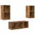 Set dulap TV 3 pcs Lemn vechi 37 x 37 x 107 cm Lemn compozit GartenMobel Dekor