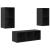 Set dulap TV 3 pcs Stejar negru 37 x 37 x 107 cm Lemn compozit GartenMobel Dekor