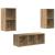 Set dulap TV cu raft Pe perete 3 pcs stejar artizanal 37 x 37 x 107 cm GartenMobel Dekor