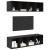 Set dulap TV cu raft cu depozitare 3 pcs Stejar negru Lemn compozit GartenMobel Dekor