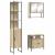 Set de mobilier pentru baie cu raft Pe perete cu depozitare cu ușă 3 pcs Stejar sonoma GartenMobel Dekor
