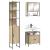 Set de mobilier pentru baie cu raft Pe perete cu depozitare cu ușă 3 pcs Stejar sonoma GartenMobel Dekor