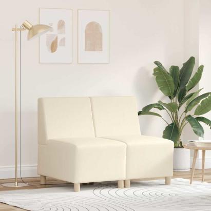 Sofa Chiar 2 pcs Crem 55 x 74 x 82 cm Țesătură de catifea GartenMobel Dekor