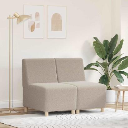Sofa Chiar 2 pcs Gri deschis 55 x 74 x 82 cm GartenMobel Dekor