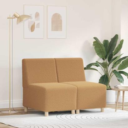 Sofa Chiar 2 pcs Bej 55 x 74 x 82 cm Țesătură de catifea GartenMobel Dekor