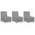 Scaun canapea gri deschis 55 cm fabric 3 pcs Gri deschis GartenMobel Dekor