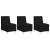 Scaun canapea gri deschis 55 cm fabric 3 pcs Negru GartenMobel Dekor