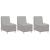Scaun canapea gri deschis 55 cm fabric 3 pcs Gri de nor GartenMobel Dekor