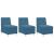 Scaune canapea 3 pcs albastru 55 x 74 x 82 cm Catifea GartenMobel Dekor