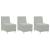 Scaune canapea 3 pcs Gri deschis 55 x 74 x 82 cm Catifea GartenMobel Dekor