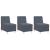 Scaune canapea 3 pcs Gri închis 55 x 74 x 82 cm Catifea GartenMobel Dekor