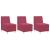 Scaune canapea 3 pcs bordo 55 x 74 x 82 cm Catifea GartenMobel Dekor